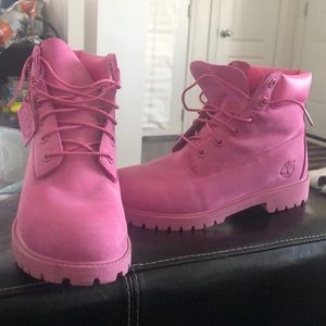 PINK TIMBERLAND BOOTS
